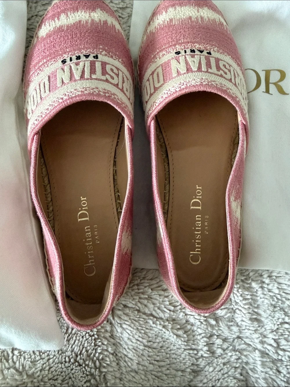 Dior Pink Canvas Espadrilles Christian Dior Paris